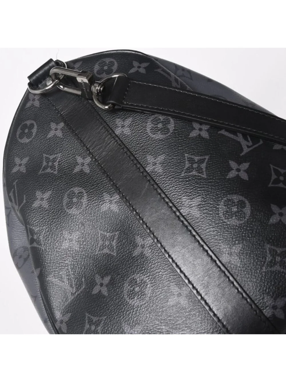 Louis Vuitton LV Keepall Bandouliere 50 Black Gray Silver